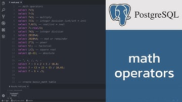 สอน PostgreSQL: ตัวดำเนินการทางคณิตศาสตร์ เช่น บวก ลบ คูณ หาร ยกกำลัง factorial square root