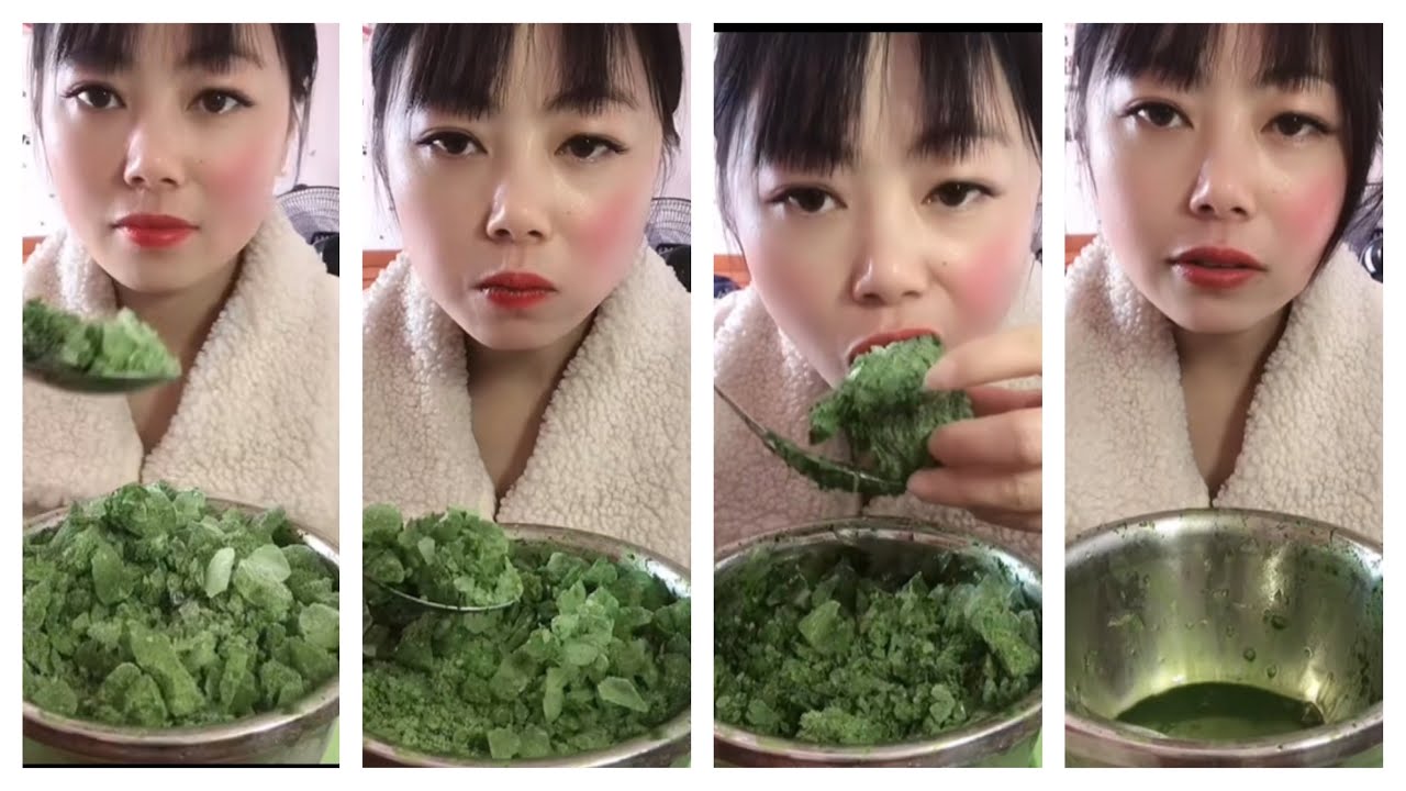 Eating Ice ASMR Her Crunchy Ice ❄️ 吃冰 ｜ 얼음 먹기 ｜ 氷を食べる