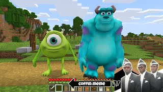 The Real Monsters Inc Mike and Sullivan in Minecraft - Coffin Meme