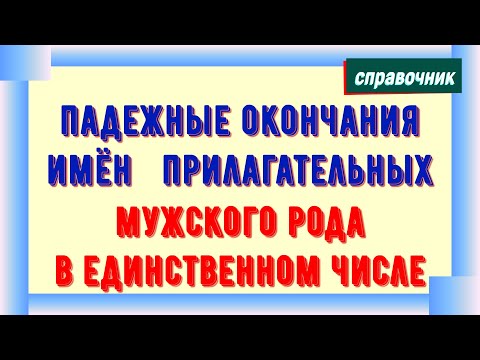 Падежные окончания имен прилагательных мужского рода в единственном числе