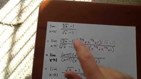 Limit using difference of squares and difference of cubes pt 1