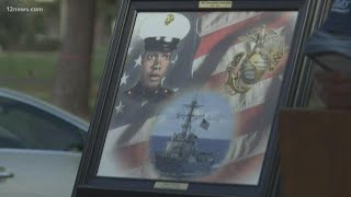 Sailors from USS Oscar Austin honor man that ship is named after