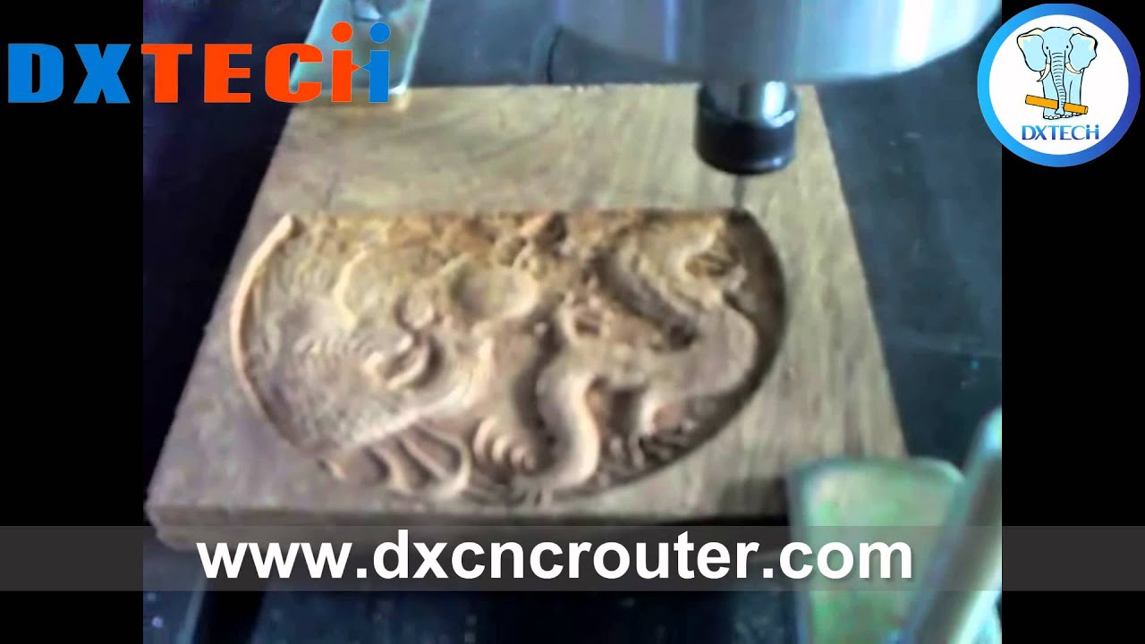 DX CNC Router carving fine dragon on wood - YouTube