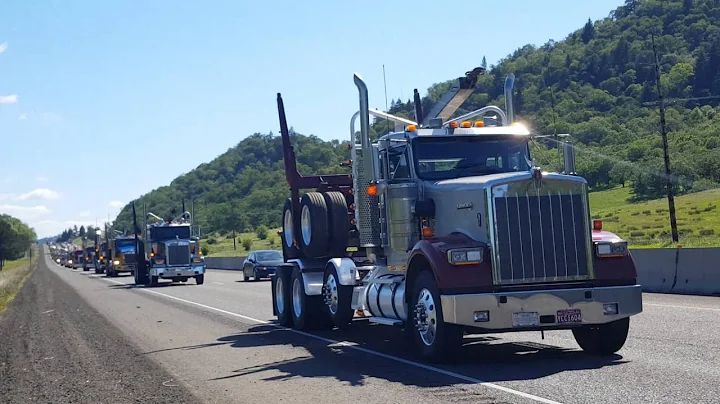 Log truck convoy for Gene Whitaker part 1