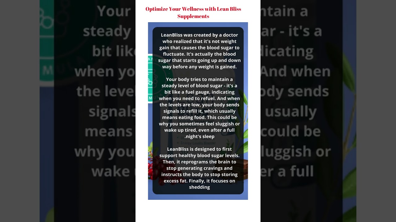 Unlock Your Health Potential with Lean Bliss Supplements – Your Path to Wellness!