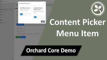 Content Picker Menu Item - Orchard Core Demo
