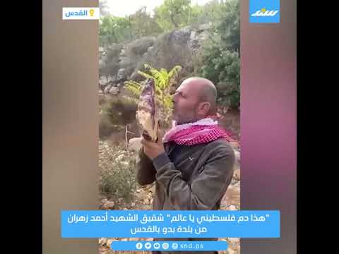 هذا دم فلسطيني يا عالم شقيق الشهيد أحمد زهران من بلدة بدو بالقدس 