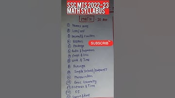 SSC MTS MATH SYLLABUS🥰SSC MTS NEW PATTERN SYLLABUS 2023🥰SSC MTS pattern changed #shorts #viral