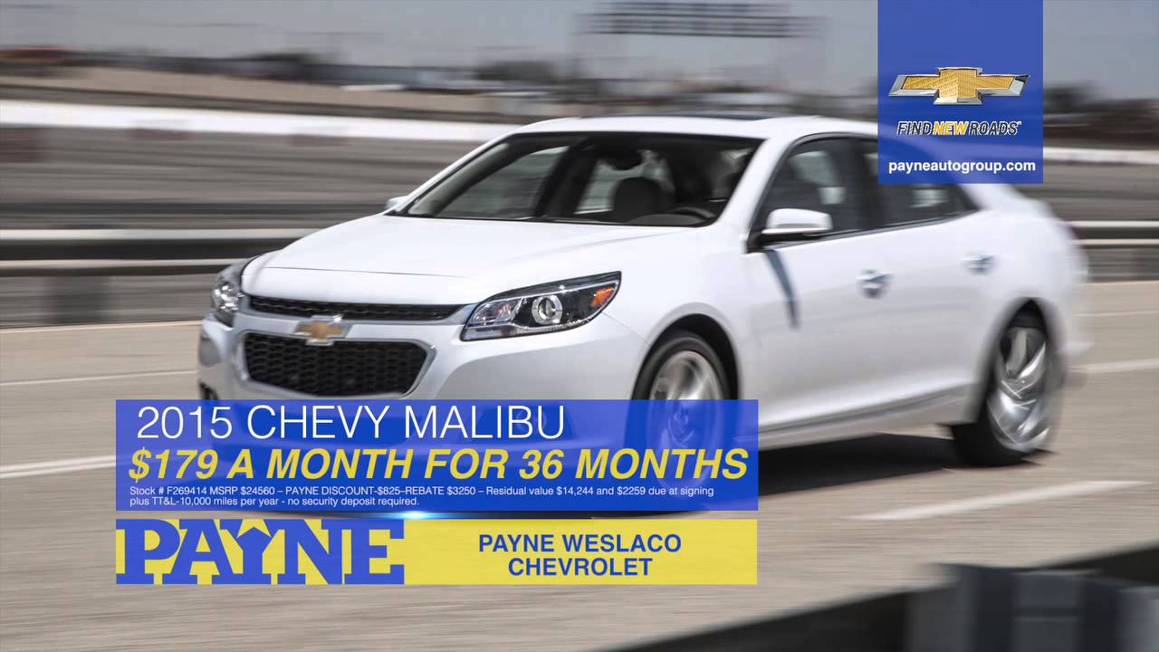 2015 Malibu 179/mo Payne Chevrolet Weslaco, Texas YouTube