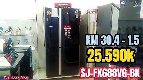 SJ-FX688VG-BK GIẢM SỐC NGÀY 30.4 - 1.5 CÒN 22.590K TỦ LẠNH SHARP 4 CÁNH MẶT GƯƠNG ĐEN SANG TRỌNG