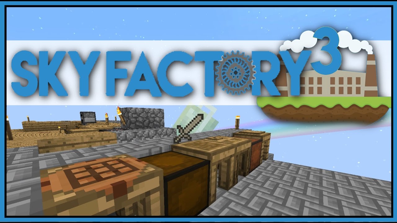 Bone Sword - Minecraft Skyfactory 3 - Ep 6 [Let's Play Sky Factory 3 ...