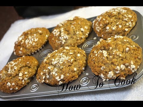 HOW TO MAKE- EASY & HEALTHY VEGAN BANANA OATMEAL BREAKFAST OIL FREE MUFFINGS RECIPE 2017