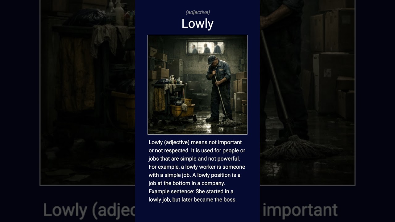 English word 'lowly' adjective C2