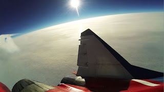 Race Car driver Josh Cartu doing Stratosphere Flight in Supersonic Fighter Jet