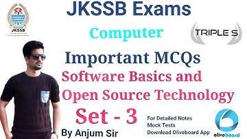 Set 3 - Computer || Software Basics and Open Source Technology || Important MCQs for JKSSB Exams