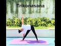 Trikonasana (Triangle pose)#stretches #hamstrings #calves #chest #spine #releives#backpain #neckpain