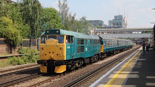 BR Blue 31128 tows Slamdoor 3417 through Kensington Olympia - 9/7/26 
