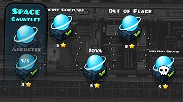 SPACE GAUNTLET - ALL COINS & LEVELS | Geometry Dash