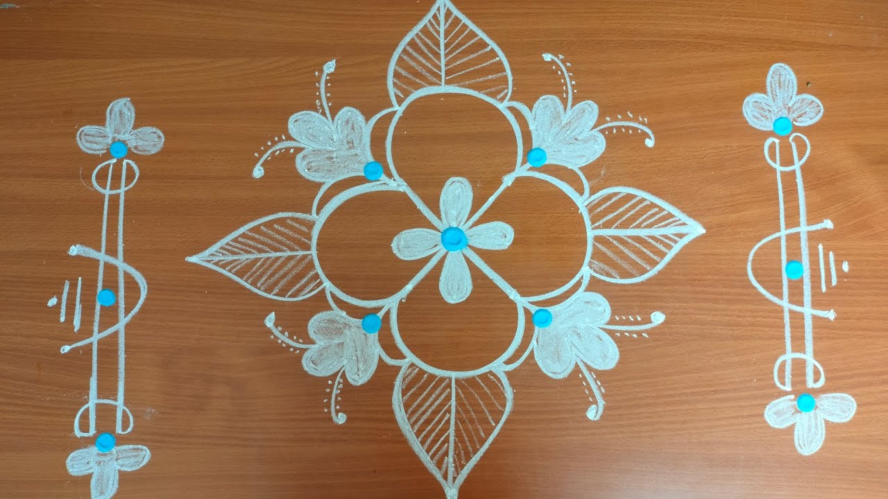 Morning rangoli 🌺 simple design 🌺 beginner rangoli 🌺 design - YouTube