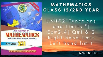 Exercise  2.4 2nd year mathematics | class 12 exercise 2.4 | ex 2.4 q1 & q2 class 12 math new book