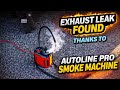 Exhaust leak found thanks to autoline pro smoke machine