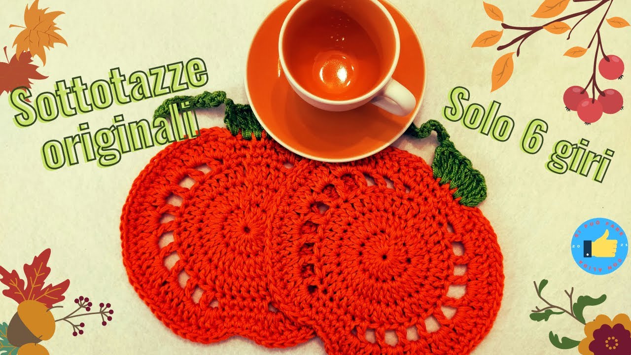 Set 2 Sottobicchieri Uncinetto Halloween Con Teschio E Supporto - Gotici, Fatti A Mano, Assorbenti, Per Bicchieri