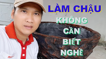 Làm chậu giả đá đơn giản không cần biết nghề - How to make cement pots at home great