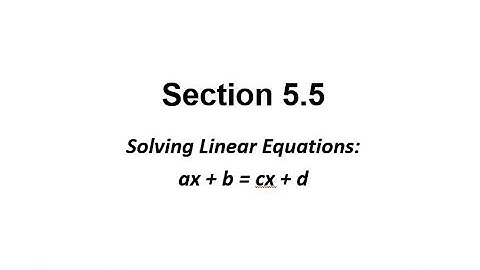 Hawkes 5.5 PP: Solving Linear Equations