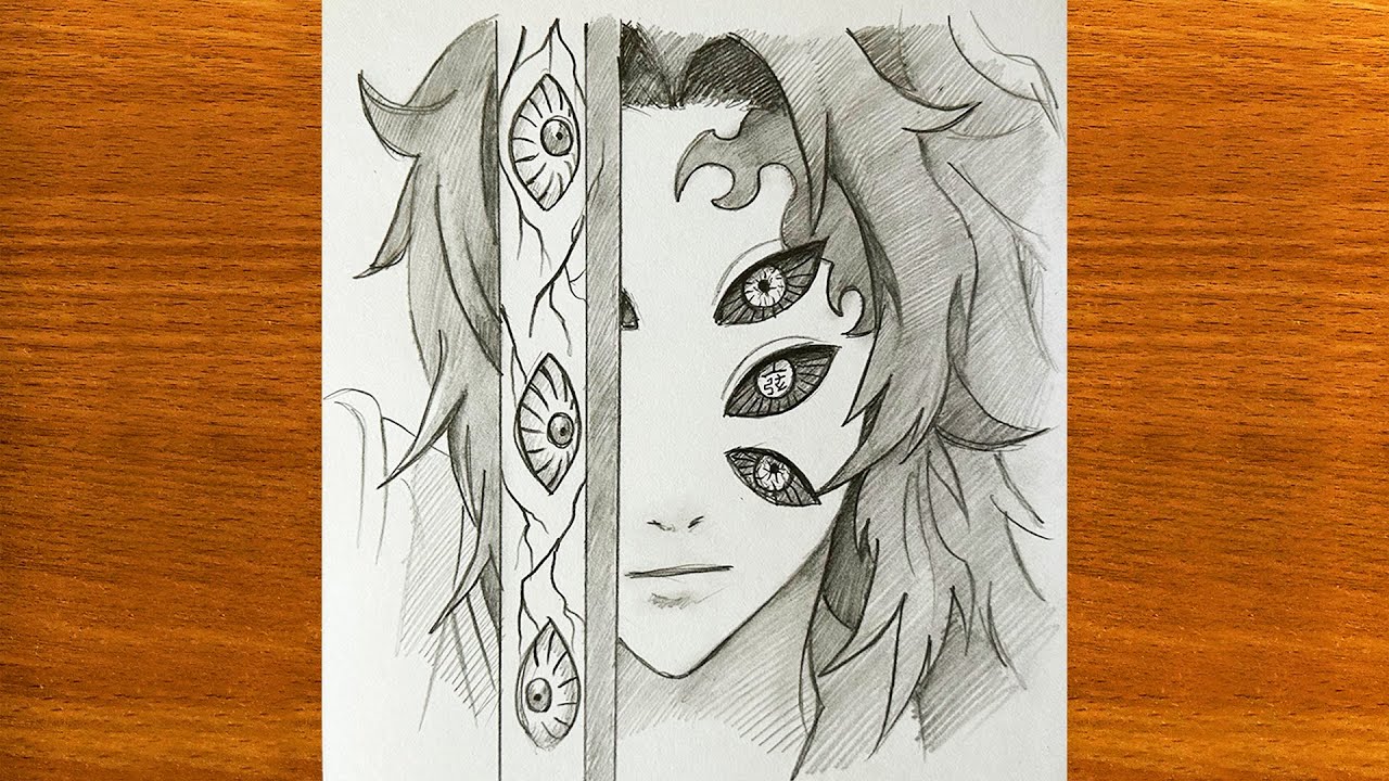 How to draw Kokushibo - Demon Slayer || Pencil sketch for beginners