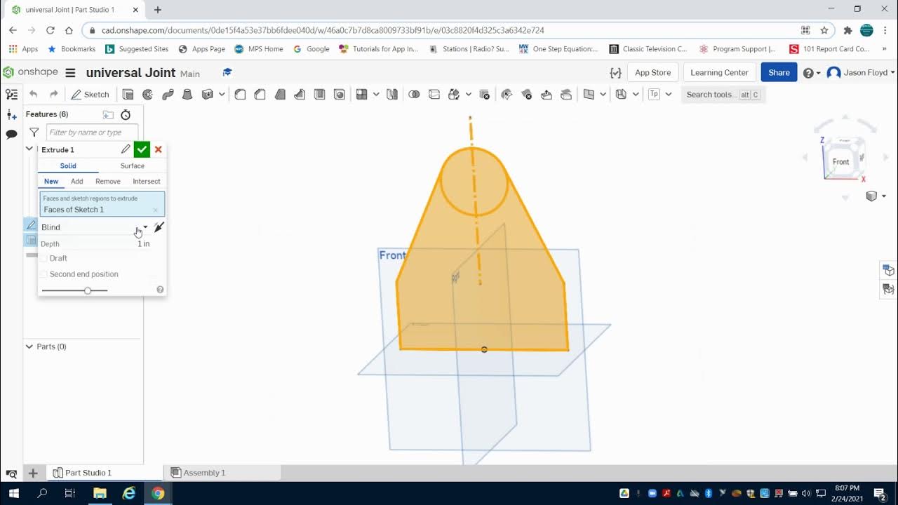 Universal Joint 1 Onshape PLTW YouTube