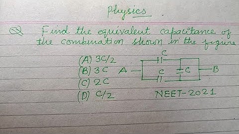 Find the equivalent capacitance of the combination shown in the figure ...  |  neet physics