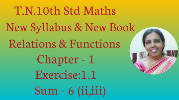 T.N.10th Std maths  Exercise - 1.1 Sum - 6 (ii,iii)  | Relations & Functions|