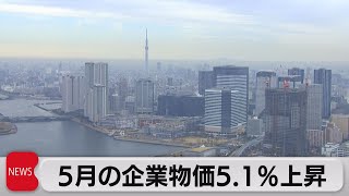 企業物価指数 ５月は5.1％上昇　上昇幅は縮小続く（2023年6月12日）