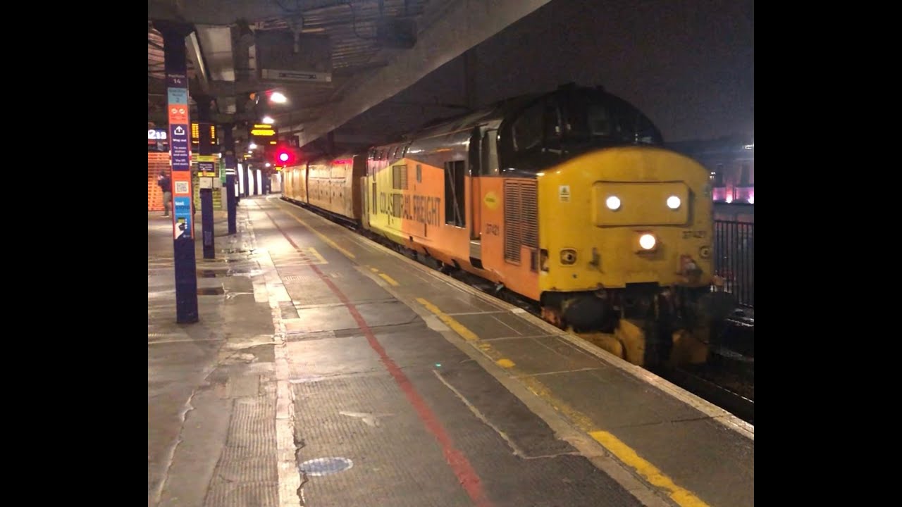 Colas Rail 37421 at Manchester Piccadilly on 3Q52 Longsight to Crewe CS (Network Rail Test Train)