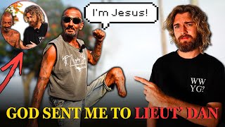 Preacher tells Lieut' Dan the gospel!!