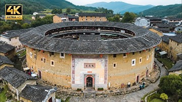 你绝对不敢相信！为了抵御盗匪而建的福建客家土楼，永定土楼王与土楼王子竟然如此震撼！。4K