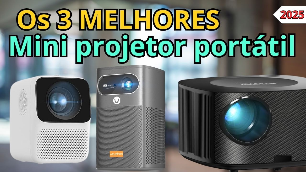 Qual o melhor mini projetor portátil 4K de 2025 Mini projetor portátil ...