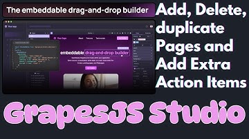 Add, Delete Pages and Add New Actions for Pages | Grapesjs Studio - #05