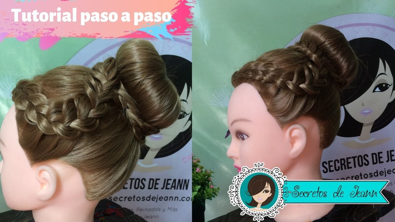 PEINADO RECOGIDO CON DONA Y TRENZAS | SECRETOS DE JEANN - YouTube