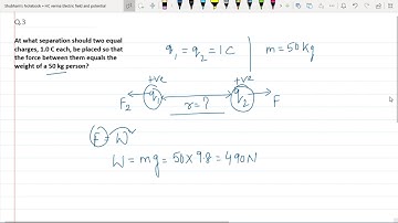 HC Verma solutions electric field and potential: Q.3- At what separation should two equal charges
