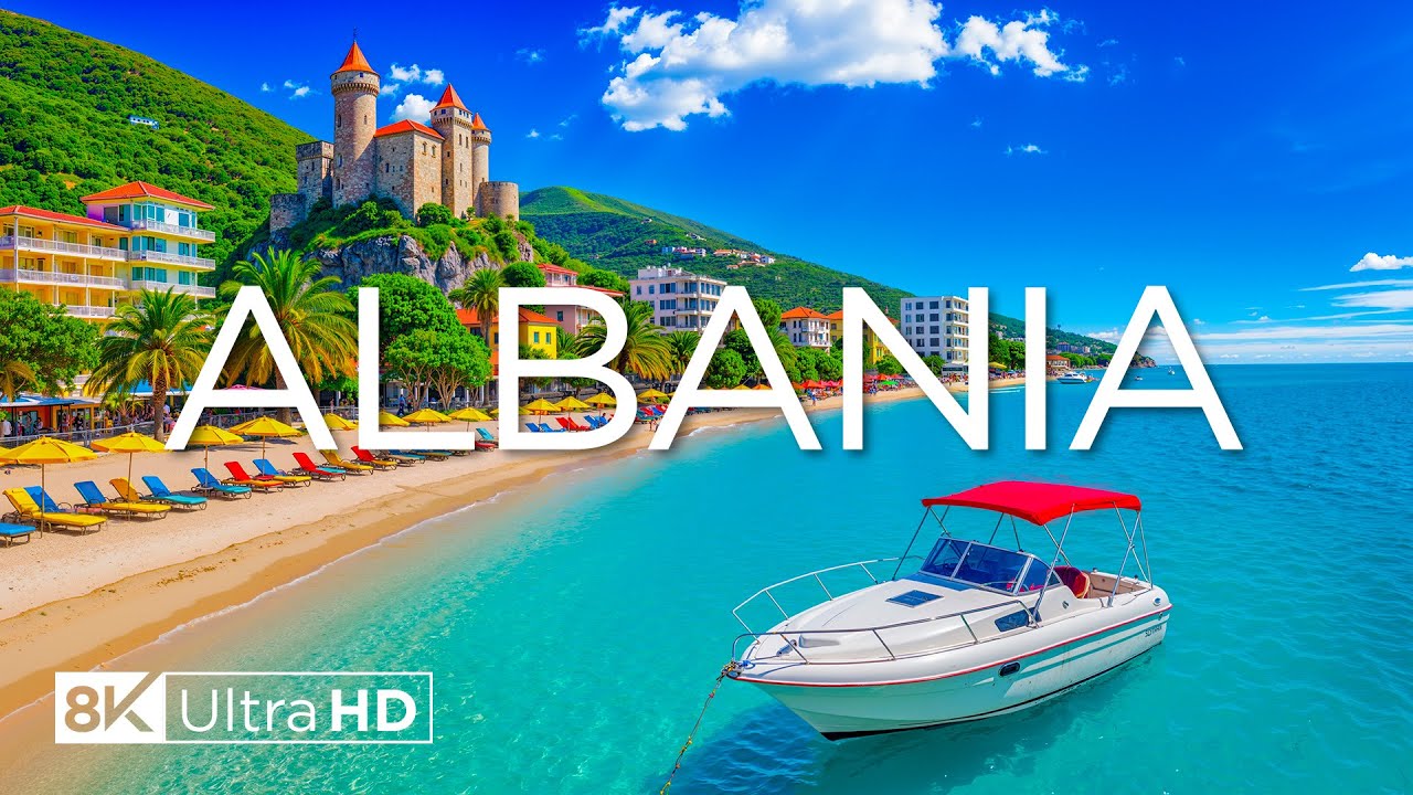 Албания 8K — Албанская Ривьера с бирюзовыми водами и укромными пляжами с расслабляющей музыкой