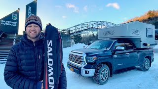 Ski Resort Truck Camping | Solo Winter Trucklife
