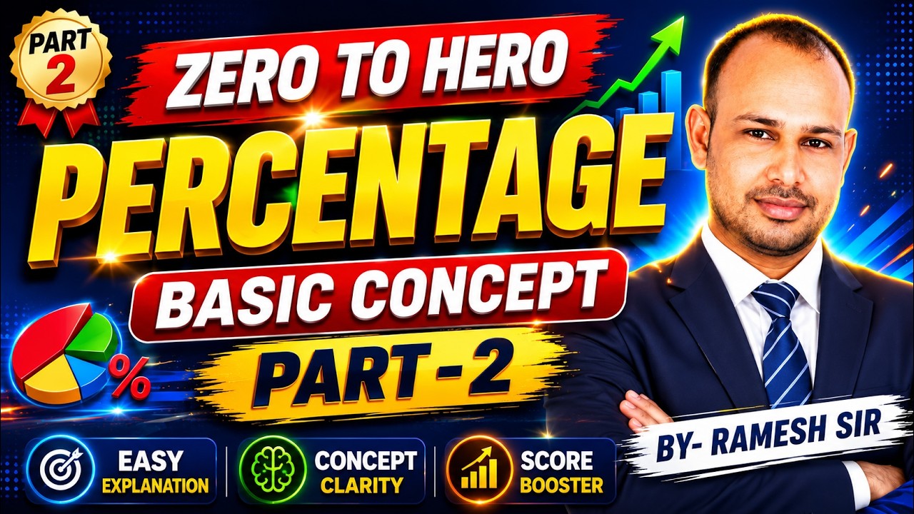 V Ramesh Ssc Percentage Concept Part-2 🔥| SSC Maths 2026 | Percentage (प्रतिशत ...