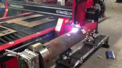 LINKCNC plasma cut metal tube with rotary axis