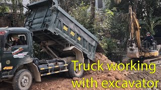 Truck working with excavator on construction site by Cat Excavator Vlog 13 views 2 years ago 7 minutes, 51 seconds