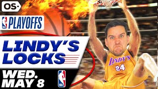 NBA Picks for EVERY Game Wednesday 5/8 | Best NBA Bets & Predictions | Lindy's Leans Likes & Locks