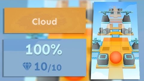 Rolling Sky Tutorial Level 0 Cloud Complete 100% All gems