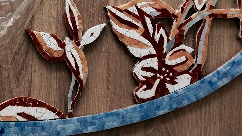 Glue glass mosaic on wood | MOSAIC ART ON WOOD TUTORIAL | part 3