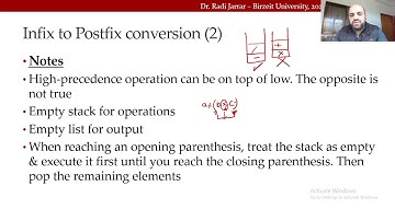 COMP2321 - Stacks 11 - Infix to postfix conversion 1. Dr. Radi Jarrar