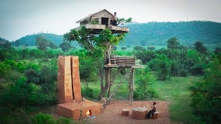 [ Video Full ] Building A Tree house 12m, Swimming Pool And Grape Wine